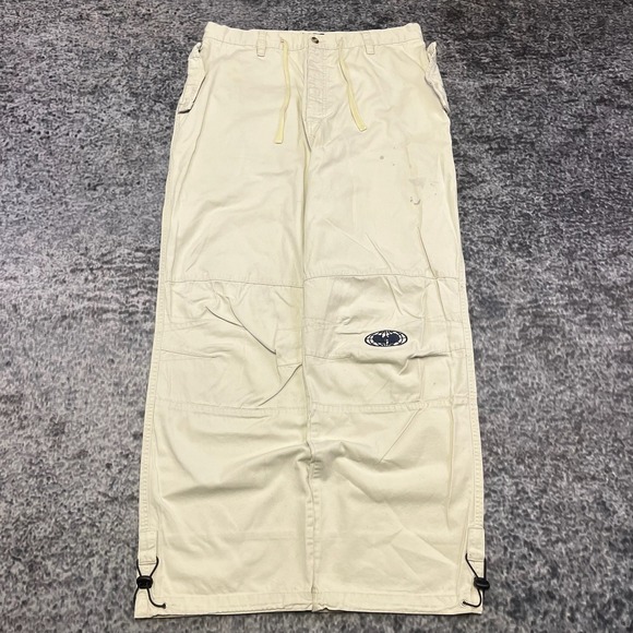 Wu Wear Other - Vintage Wu Wear Pants Mens 34x30 Cream Baggy Embroidered Hip-Hop Skater Y2K‎